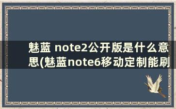 魅蓝 note2公开版是什么意思(魅蓝note6移动定制能刷公开版吗)